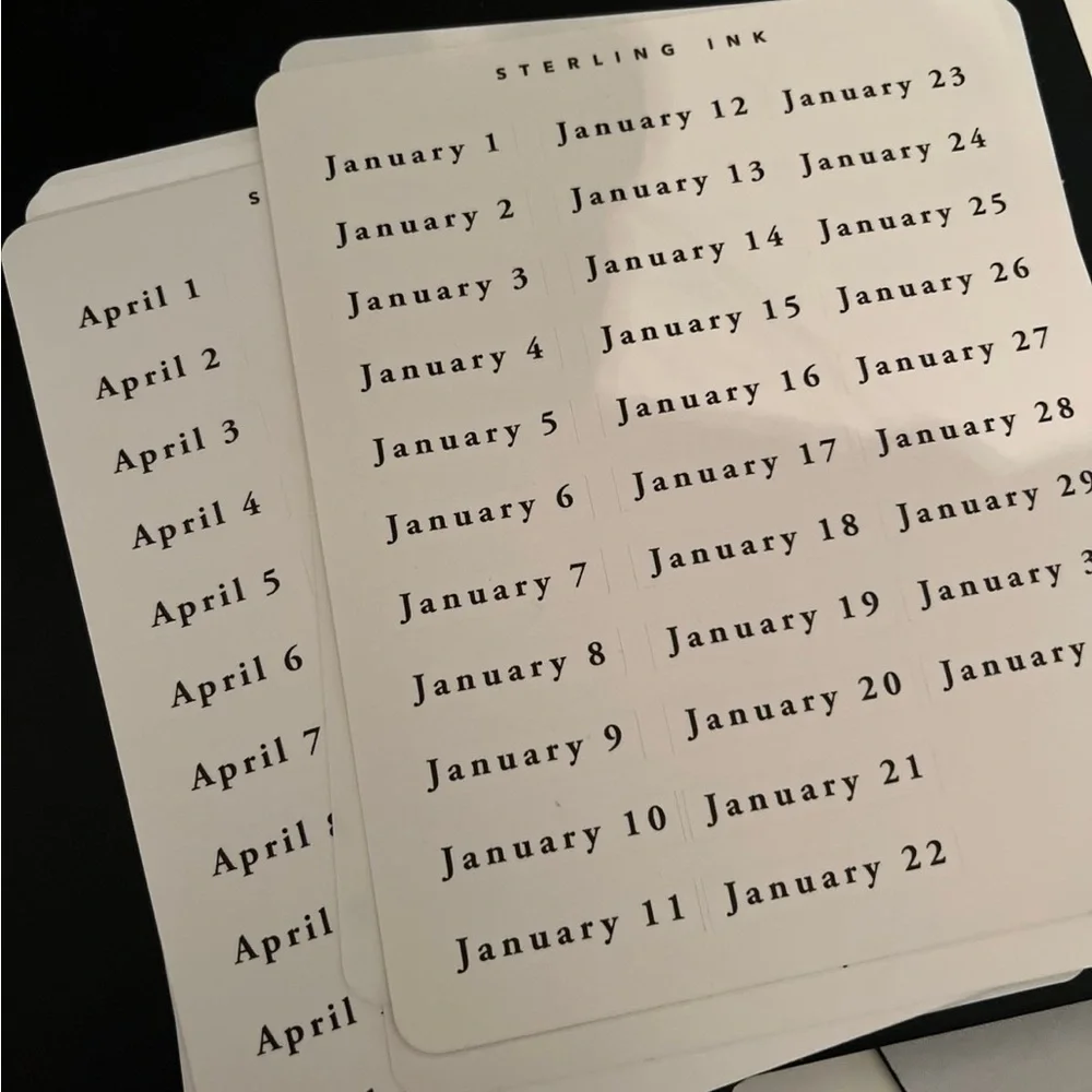 Sterling Ink A5 Undated Planner with 12 Months Calendar Stickers